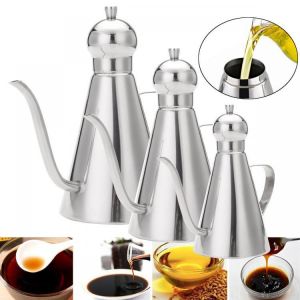 kitchen For You  מוצרים חמים  0.35L/0.5L/1L Stainless Steel Olive Oil Vinegar Dispenser Jar Kitchen Bottles Pot
